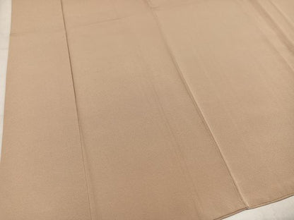 平和屋着物●上質な色無地　丁子色　丹後ちりめん　反端付き　正絹　逸品　AABM8784ph