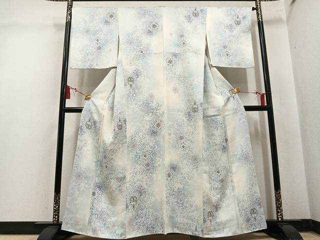 平和屋着物●上質な小紋　花唐草文　暈し染め　正絹　逸品　AABM8791ph