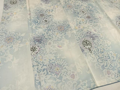 平和屋着物●上質な小紋　花唐草文　暈し染め　正絹　逸品　AABM8791ph