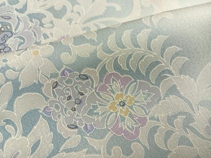 平和屋着物●上質な小紋　花唐草文　暈し染め　正絹　逸品　AABM8791ph