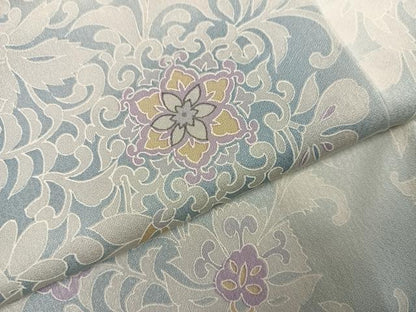 平和屋着物●上質な小紋　花唐草文　暈し染め　正絹　逸品　AABM8791ph