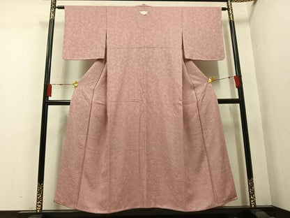 平和屋着物●上質な色無地　辻が花地紋　赤白橡色　正絹　逸品　未使用　AABM8794ph
