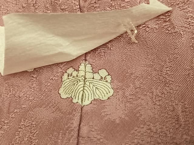 平和屋着物●上質な色無地　辻が花地紋　赤白橡色　正絹　逸品　未使用　AABM8794ph