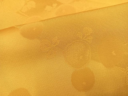 平和屋着物●上質な色無地　枝花地紋　玉蜀黍色　正絹　逸品　AABM8797ph