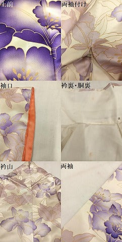 平和屋着物●豪華振袖　駒刺繍　花尽くし　金彩　正絹　逸品　AABM8798ph