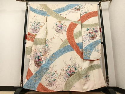 平和屋着物●豪華振袖　花車文　正絹　逸品　AABM8799ph