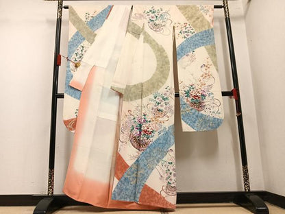 平和屋着物●豪華振袖　花車文　正絹　逸品　AABM8799ph