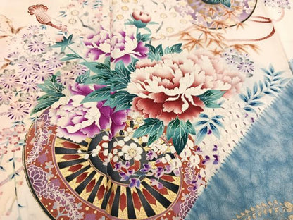 平和屋着物●豪華振袖　花車文　正絹　逸品　AABM8799ph