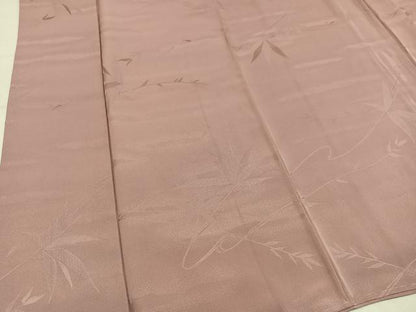 平和屋着物●上質な色無地　笹地紋　赤白橡色　正絹　逸品　未使用　AABM8802ph