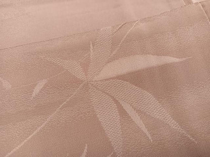 平和屋着物●上質な色無地　笹地紋　赤白橡色　正絹　逸品　未使用　AABM8802ph