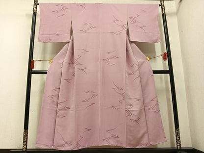 平和屋着物●上質な小紋　地紋起こし　霞文　正絹　逸品　未使用　AABM8803ph