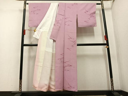 平和屋着物●上質な小紋　地紋起こし　霞文　正絹　逸品　未使用　AABM8803ph
