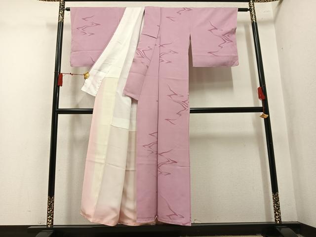 平和屋着物●上質な小紋　地紋起こし　霞文　正絹　逸品　未使用　AABM8803ph