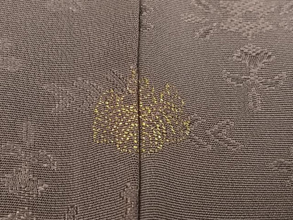 平和屋着物●上質な色無地　草花地紋　鳩羽鼠色　正絹　逸品　AABM8809ph