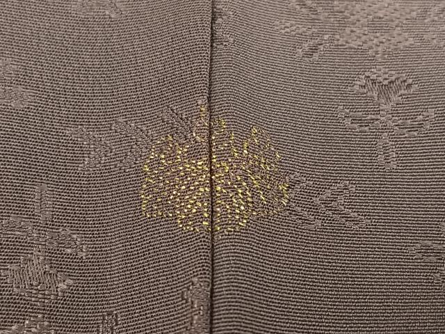 平和屋着物●上質な色無地　草花地紋　鳩羽鼠色　正絹　逸品　AABM8809ph