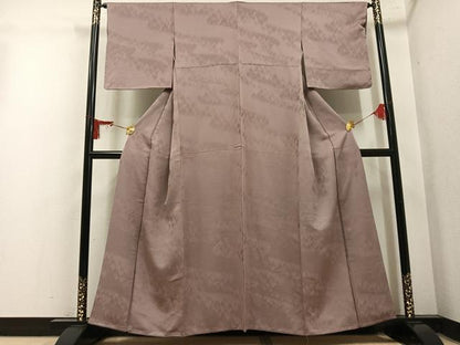 平和屋着物●上質な色無地　樹林地紋　梅染色　正絹　逸品　未使用　AABM8812ph