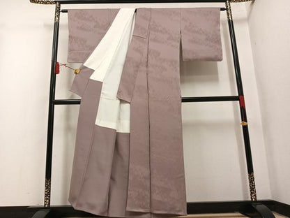 平和屋着物●上質な色無地　樹林地紋　梅染色　正絹　逸品　未使用　AABM8812ph
