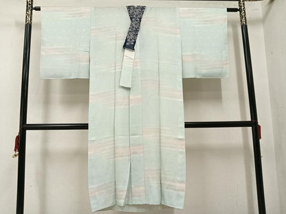 平和屋着物●長襦袢　無双仕立て　草花地紋　暈し染め　半衿刺繍　正絹　逸品　未使用　AABM8820ph