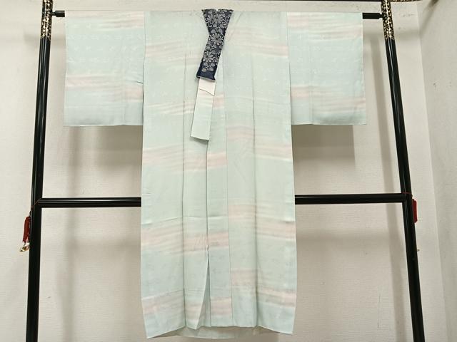 平和屋着物●長襦袢　無双仕立て　草花地紋　暈し染め　半衿刺繍　正絹　逸品　未使用　AABM8820ph