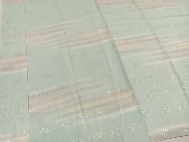 平和屋着物●長襦袢　無双仕立て　草花地紋　暈し染め　半衿刺繍　正絹　逸品　未使用　AABM8820ph