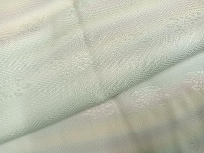 平和屋着物●長襦袢　無双仕立て　草花地紋　暈し染め　半衿刺繍　正絹　逸品　未使用　AABM8820ph
