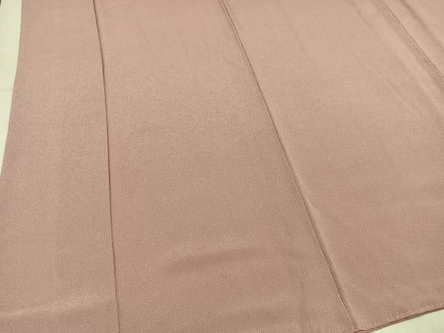 平和屋着物●二代目清次郎監修　手描き　色無地　水柿色　鬼しぼ縮緬　正絹　逸品　AABM8822ph