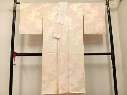 平和屋着物●長襦袢　袷　舞花文　正絹　逸品　未使用　AABM8823ph