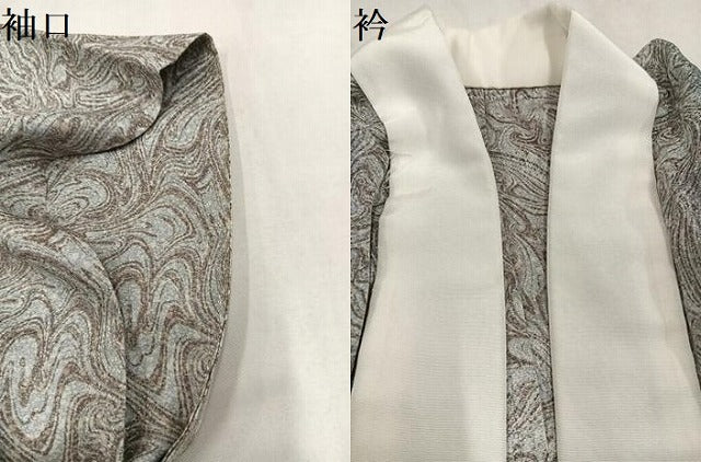平和屋着物●長襦袢　無双仕立て　墨流し文　暈し染め　正絹　逸品　AABM8826ph
