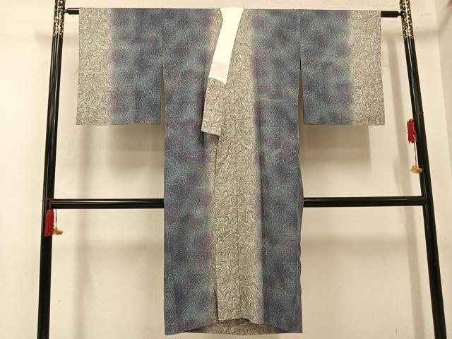 平和屋着物●長襦袢　無双仕立て　墨流し文　暈し染め　正絹　逸品　AABM8826ph