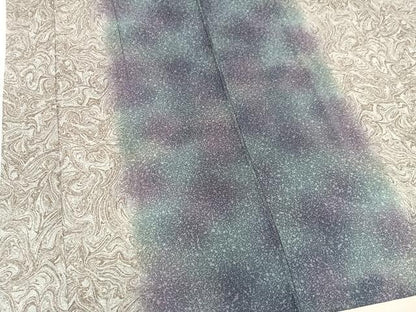 平和屋着物●長襦袢　無双仕立て　墨流し文　暈し染め　正絹　逸品　AABM8826ph
