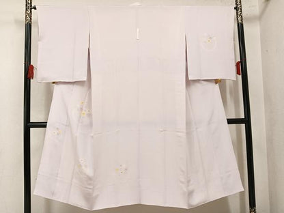 平和屋着物●長襦袢　袷　絞り　草花文　正絹　逸品　AABM8827ph