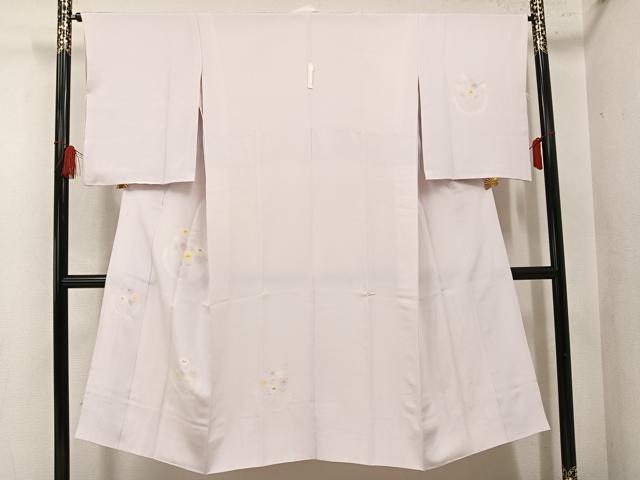 平和屋着物●長襦袢　袷　絞り　草花文　正絹　逸品　AABM8827ph