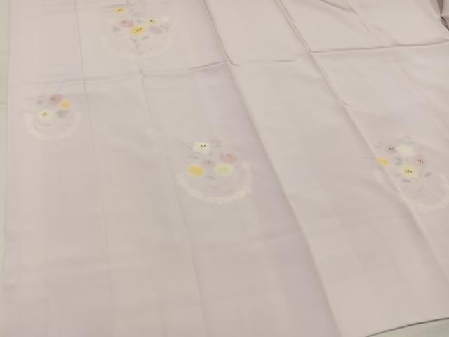 平和屋着物●長襦袢　袷　絞り　草花文　正絹　逸品　AABM8827ph