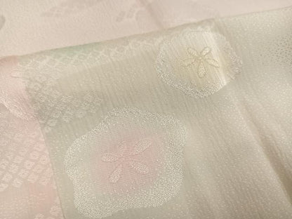 平和屋着物●長襦袢　袷　梅地紋　暈し染め　正絹　逸品　AABM8828ph