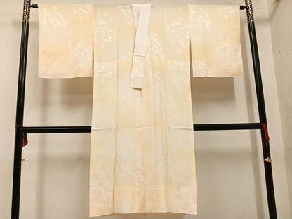平和屋着物●長襦袢　無双仕立て　花蝶地紋　暈し染め　正絹　逸品　AABM8829ph
