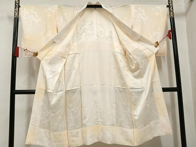 平和屋着物●長襦袢　無双仕立て　花蝶地紋　暈し染め　正絹　逸品　AABM8829ph