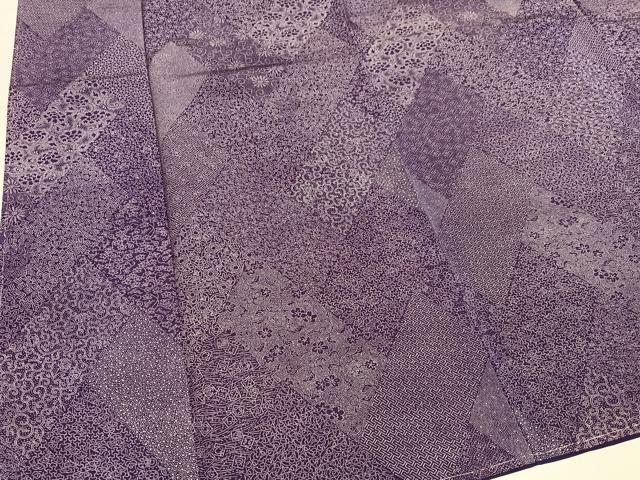 平和屋着物●江戸小紋　花唐草文　正絹　逸品　AABM8833ph