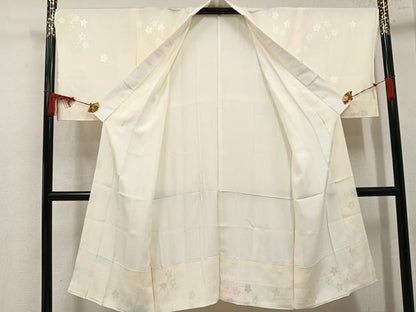 平和屋着物●長襦袢　袷　花地紋　暈し染め　正絹　逸品　AABM8836ph