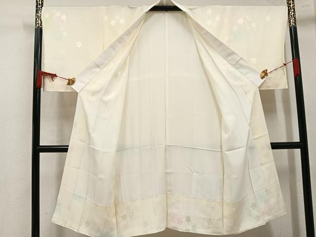 平和屋着物●長襦袢　袷　花地紋　暈し染め　正絹　逸品　AABM8836ph