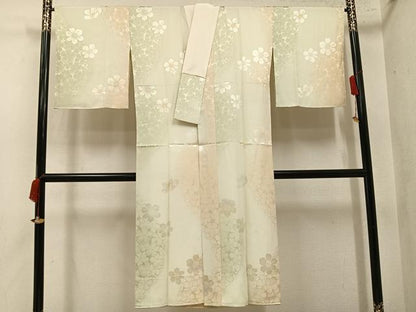 平和屋着物●長襦袢　袷　花地紋　正絹　逸品　AABM8838ph