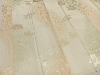 平和屋着物●長襦袢　袷　花地紋　正絹　逸品　AABM8838ph