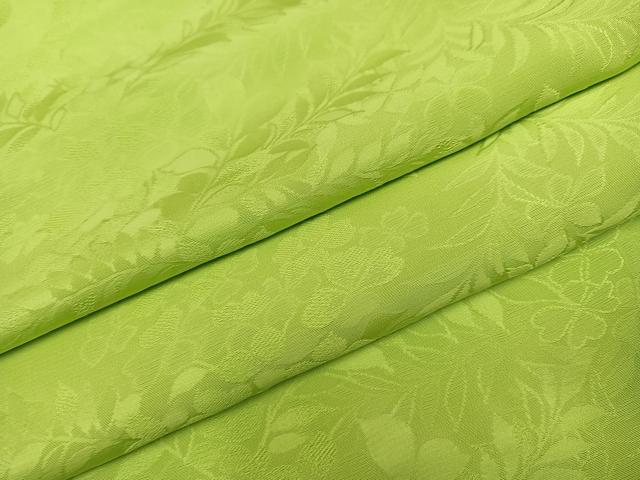 平和屋着物●上質な色無地　草花地紋　若菜色　正絹　逸品　未使用　AABM8844ph