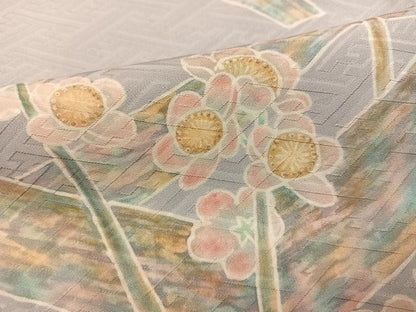 平和屋着物●訪問着　枝花文　正絹　逸品　AABM8845ph
