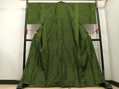 平和屋着物●上質な紬　間道　正絹　逸品　未使用　AABM8863ph