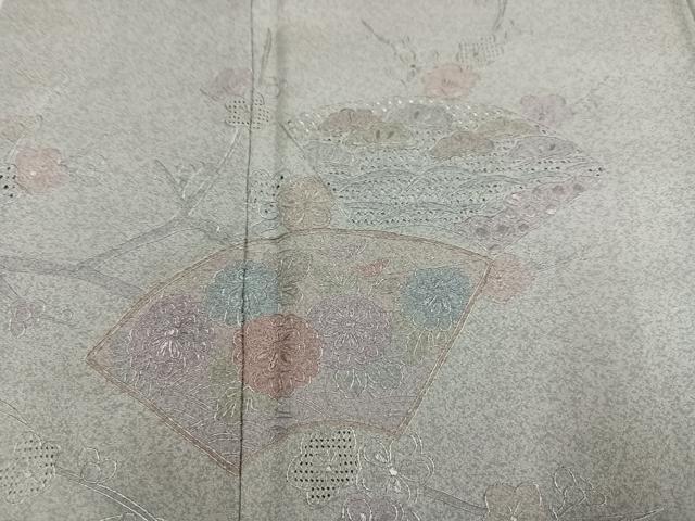 平和屋着物●中国三大刺繍　汕頭刺繍　スワトウ刺繍　総刺繍　訪問着　地紙花文　暈し染め　正絹　逸品　AABM8864ph