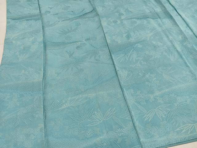 平和屋着物●上質な小紋　草花地紋　正絹　逸品　AABM8869ph
