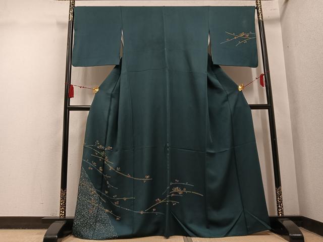 平和屋着物●訪問着　枝葉文　金彩　正絹　逸品　AABM8900ph