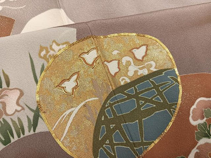 平和屋着物●豪華色留袖　駒刺繍　飛鶴立波草花文　千鳥　暈し染め　金彩　正絹　逸品　AABM8903ph
