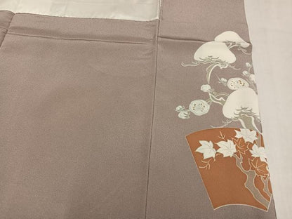 平和屋着物●豪華色留袖　駒刺繍　飛鶴立波草花文　千鳥　暈し染め　金彩　正絹　逸品　AABM8903ph