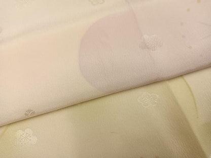 平和屋着物●長襦袢　無双仕立て　梅　暈し染め　半衿刺繍　正絹　逸品　AABM8908ph